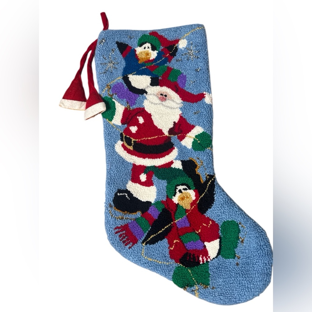 Vintage Crystal Snow Christmas Stocking.
